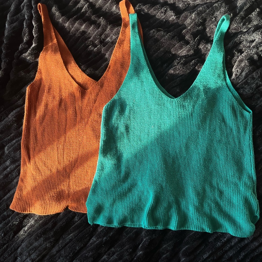 Stylish Orange and Green Women's Tops